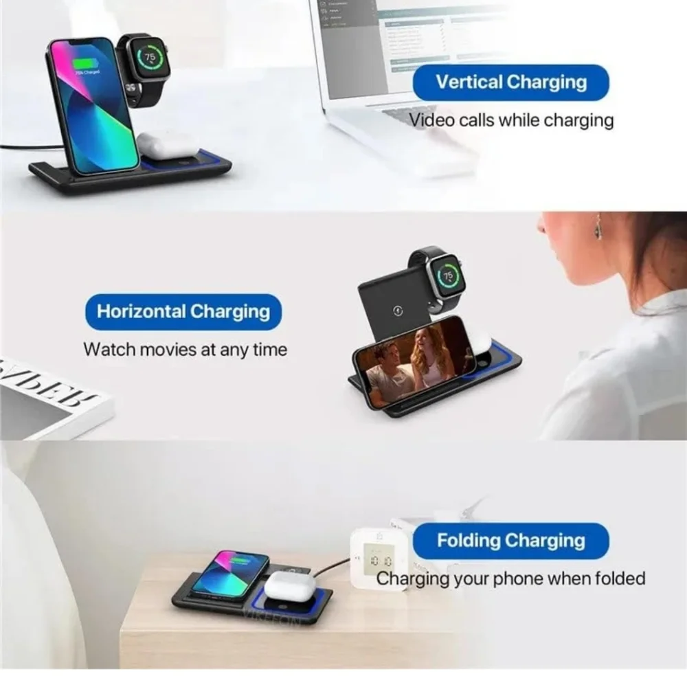 Magnetic Wireless Fast Charging Power Bank & 3 In 1 Wireless Foldable Charger